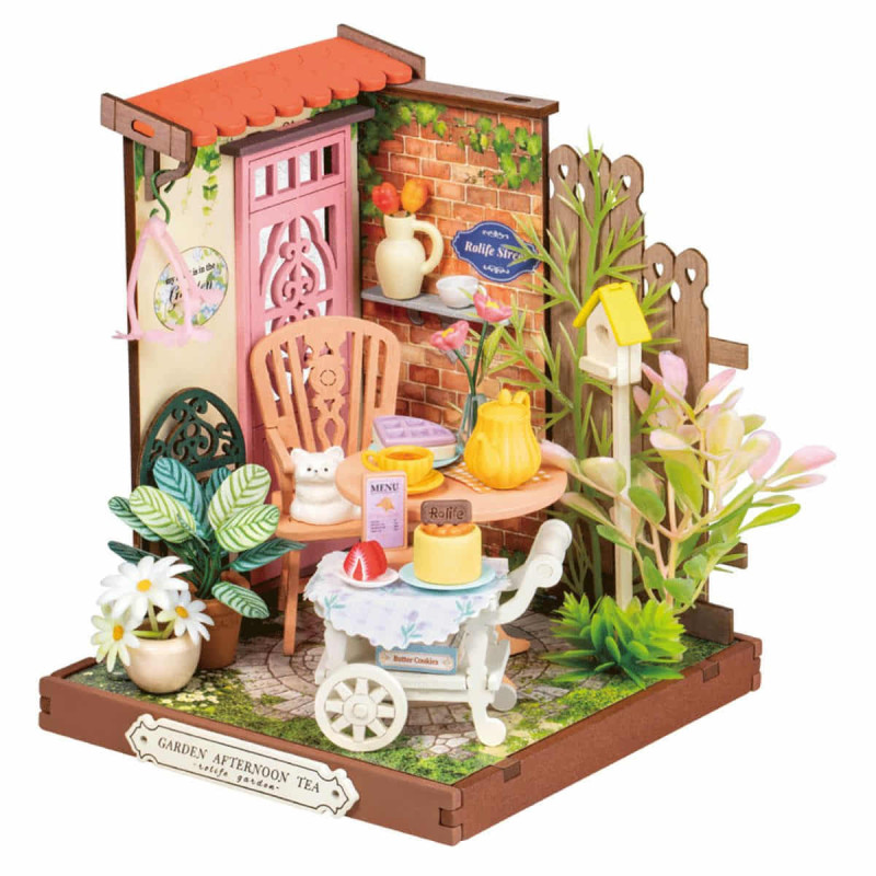 Imagen puzzle de madera face tea yard robotime