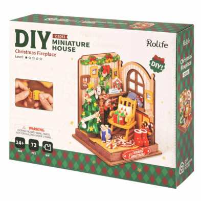 imagen 2 de puzzle de madera christmas fireplace robotime