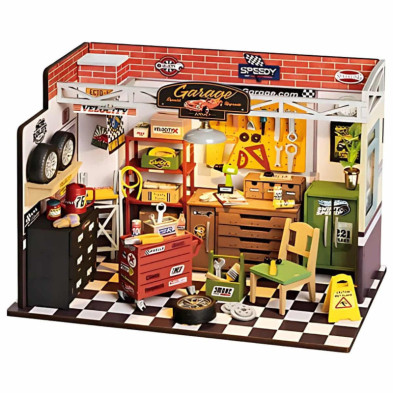 Imagen puzzle de madera garage workshop robotime