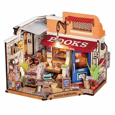 Imagen puzzle de madera corner bookstore robotime