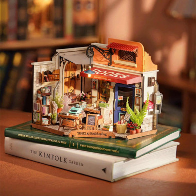 imagen 1 de puzzle de madera corner bookstore robotime