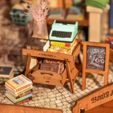 imagen 5 de puzzle de madera corner bookstore robotime