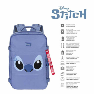 imagen 1 de mochila lilo & stitch mercury azul 40cm
