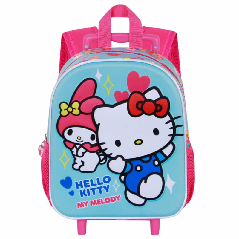 Imagen mochila con carro hello kitty 3d 34cm Imagen mochila con carro hello kitty 3d 34cm