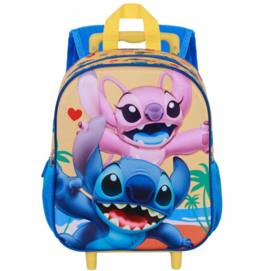 Imagen mochila con carro lilo & stitch 3d 34cm ocean