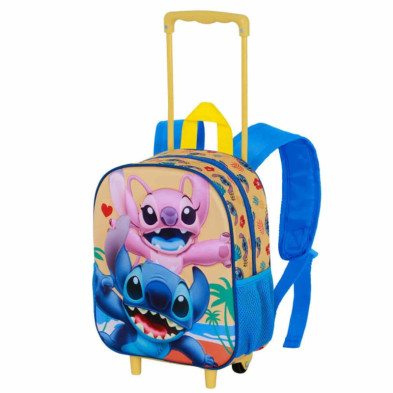 imagen 1 de mochila con carro lilo & stitch 3d 34cm ocean