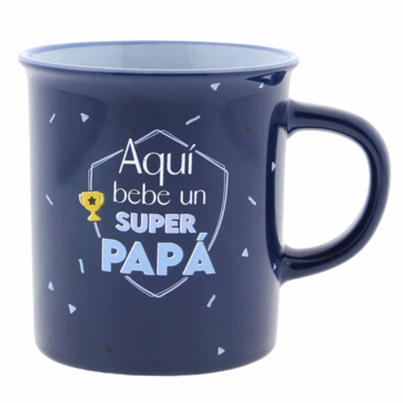 Imagen taza vintage aquí bebe un super papá 430ml Imagen taza vintage aquí bebe un super papá 430ml
