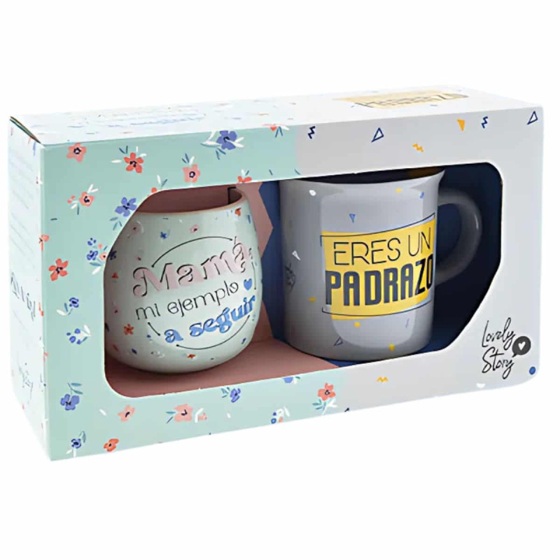 Imagen set de 2 tazas: mama y papá 430ml