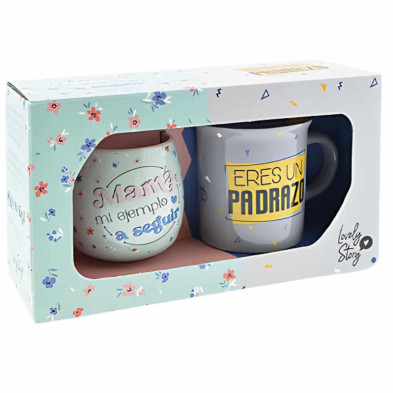 Imagen set de 2 tazas: mama y papá 430ml Imagen set de 2 tazas: mama y papá 430ml