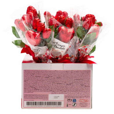 imagen 3 de bouquet corazón con rosas de chocolate 30gr