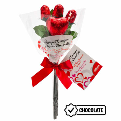 imagen 4 de bouquet corazón con rosas de chocolate 30gr