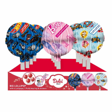 Imagen lollipops gigante con llavero + 4 chupas de 8grs