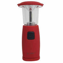 Imagen linterna led solar dinamo camping roja