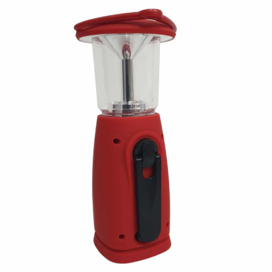 imagen 1 de linterna led solar dinamo camping roja