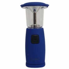 Imagen linterna led solar dinamo camping azul