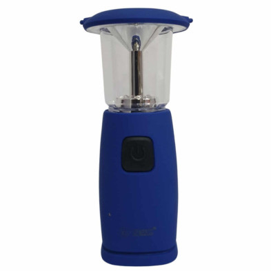 Imagen linterna led solar dinamo camping azul
