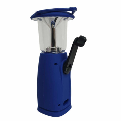 imagen 1 de linterna led solar dinamo camping azul