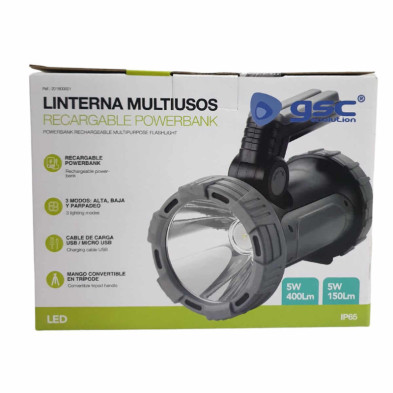 imagen 1 de linterna multiusos recargable powerbank 5w 400lm