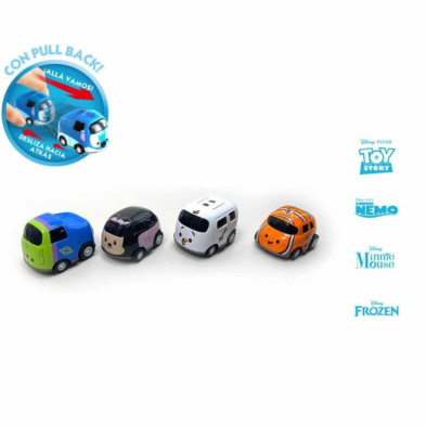 imagen 1 de mini cute cars disney pack 4 unidades