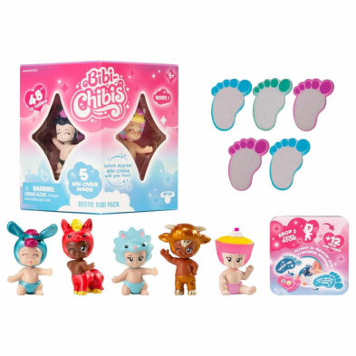 imagen 1 de figuras muñecas bebé bibi chibis pack 5 unidades