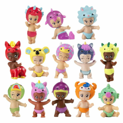 imagen 2 de figuras muñecas bebé bibi chibis pack 5 unidades