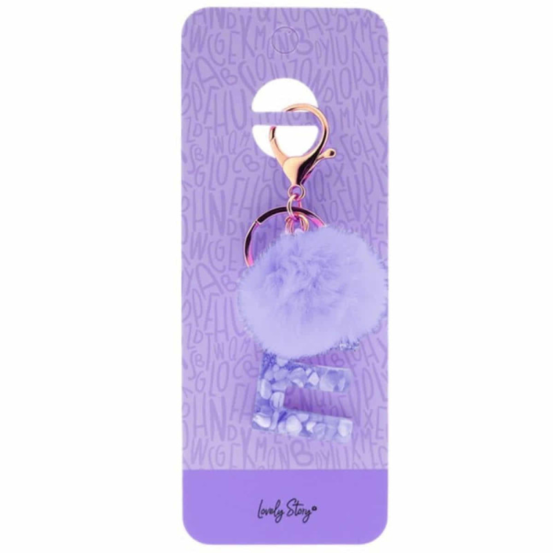 Imagen llavero letra keychain letter e purple