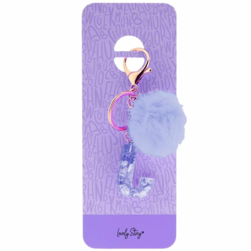 Imagen llavero letra / keychain letter -j purple