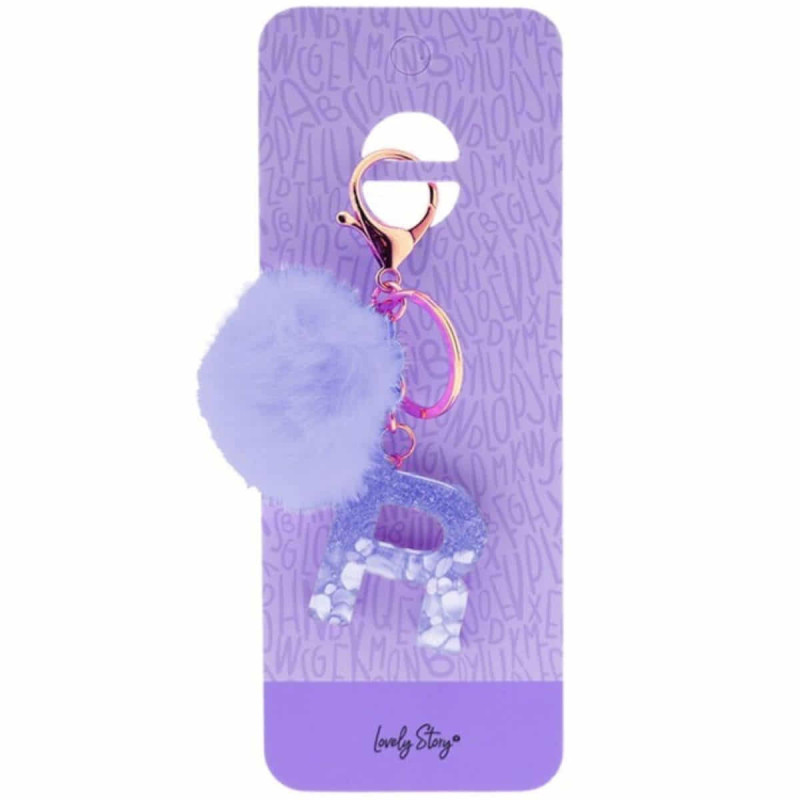 Imagen llavero letra 1 keychain letter -r purple
