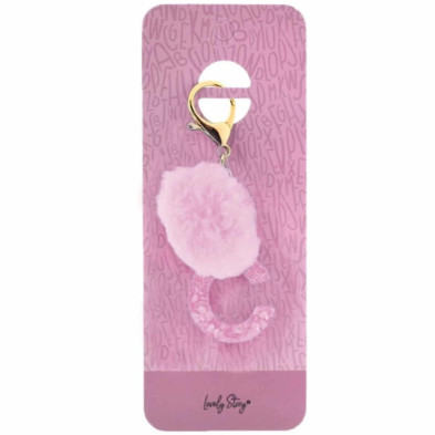 Imagen llavero letra 1 keychain letter -c pink Imagen llavero letra 1 keychain letter -c pink
