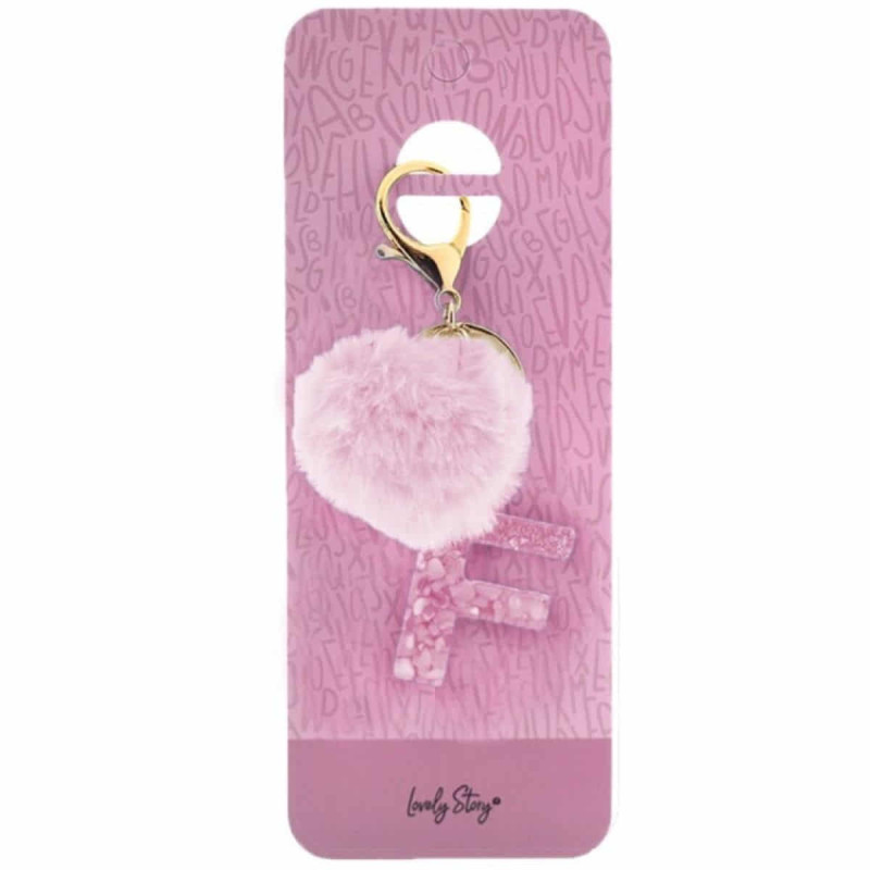 Imagen llavero letra / keychain letter -f pink