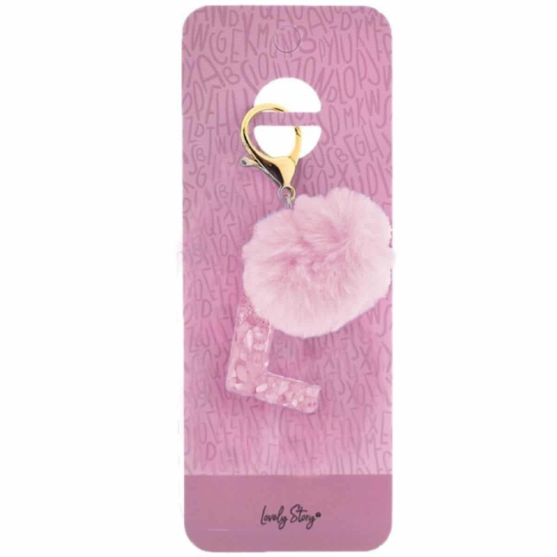 Imagen llavero letra / keychain letter -l pink