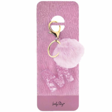 Imagen llavero letra 1 keychain letter -m - pink Imagen llavero letra 1 keychain letter -m - pink
