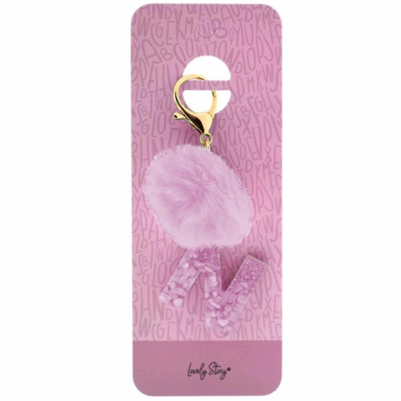 Imagen llavero letra / keychain letter -n -pink