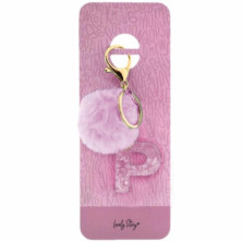 Imagen llavero letra / keychain letter -p -pink