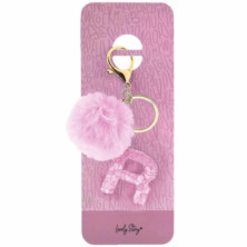 Imagen llavero letra / keychain letter -r -pink