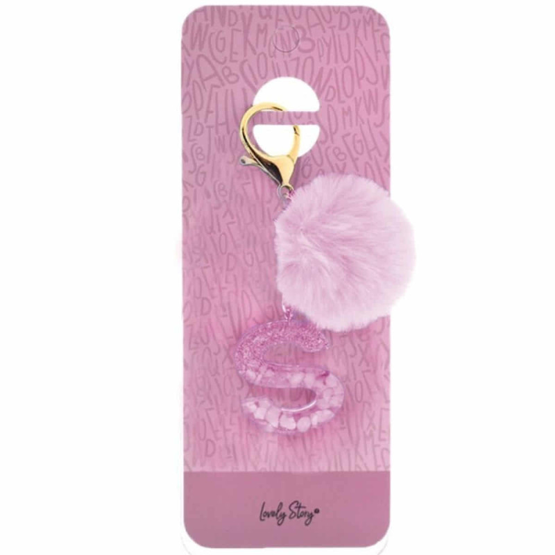 Imagen llavero letra / keychain letter -s -pink