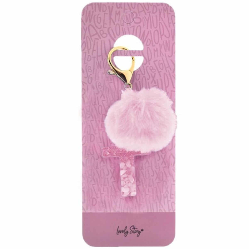 Imagen llavero letra 1 keychain letter -t -pink