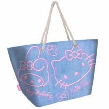 Imagen bolsa de playa soleil hello kitty denim