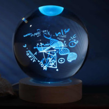 Imagen lámpara bola de cristal 3d tema math