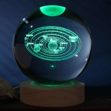 Imagen lámpara bola de cristal 3d tema sistema solar