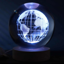 Imagen lámpara bola de cristal 3d tema mundo