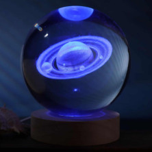 Imagen lámpara bola de cristal 3d tema saturno