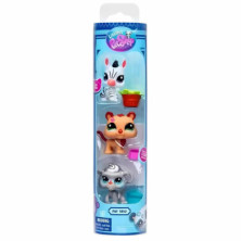 imagen 1 de figura littlest pet shop pack de 3 zoo pets