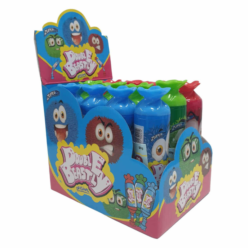 Double Beastly caramelo duro y gel frutal 12x50g