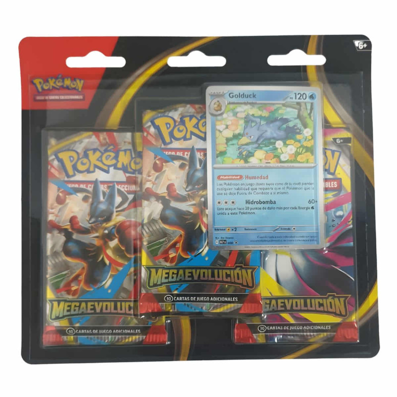 Imagen pack de 3 sobres de refuerzo pokemon megaevolución