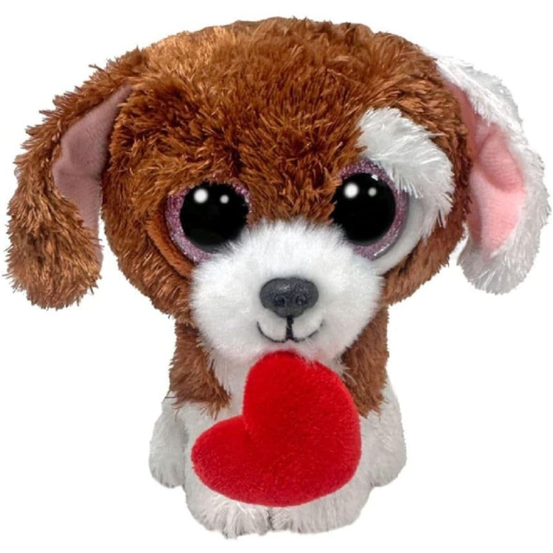peluche beanie boos cão com coração Ty 15 cm