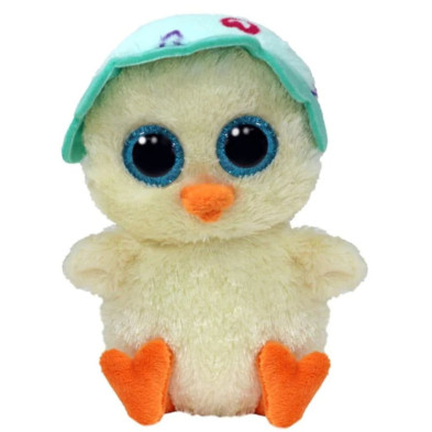 peluche beanie boos pollito con gorro ty 15 cm