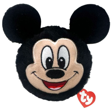 Imagen frontal del peluche Beanie Bouncers Mickey Ty 8 cm con orejas negras