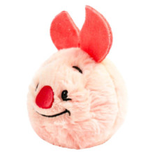 Imagen lateral del peluche Bouncers Piglet de Winnie the Pooh mostrando su forma redonda y textura suave