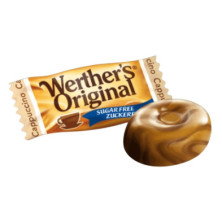 Caramelo Werther's Original Cappuccino sem açúcar embalado individualmente